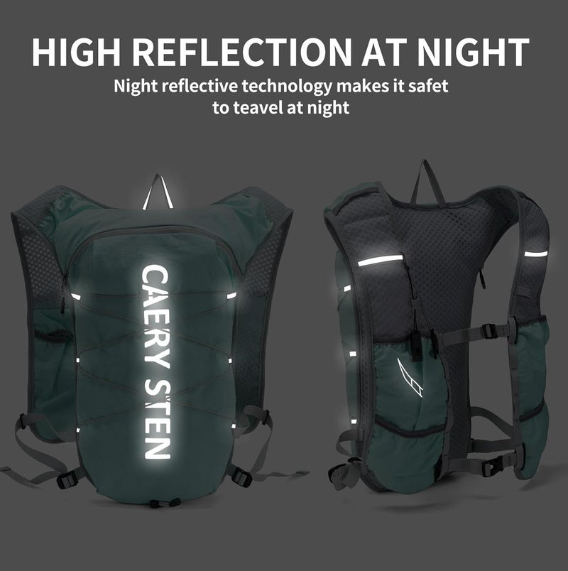 CAREYSTEN Carey STEN Lightweight Hydration Backpack, Outdoor Running Vest with 1.5L Water Bag, Suitable for Hiking, Cycling, and Both Men's and Women's Carnival wear - Image 4